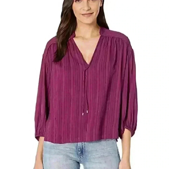 NWT Joie Rowyn Long Sleeve Tonal Stripe Blouse - Picture 1 of 5